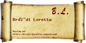 Bródi Loretta névjegykártya